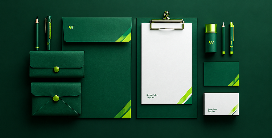 Waymark brand design and identity work