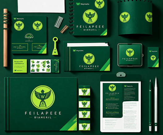 Waymark brand identity system for a client launch